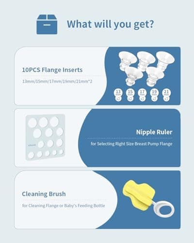 Momcozy M5 S9/S12 Pro Medela KISSBOBO Jheppbay Flansch-Einsätze 13/15/17/19/21mm Stillen Zubehör 24mm Kanal Reduzierung