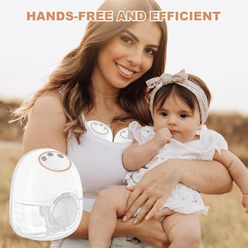 TOPCHANCE Elektrische Milchpumpe Leise & Tragbar für Mamas mit 12 Saugstufen & 2 Flanschkomponenten