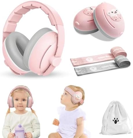 Ohrschützer Gehörschutz Baby, Geräuschunterdrückung & Verstellbare Schnalle, Flugzeug- & Alltagsessentials für Neugebore