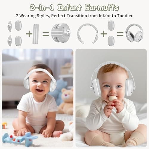 2-in-1 Gehörschutz Baby Kopfhörer für Kleinkinder  
| Verstellbares Kopfband Ohrenschütz Baby Kopfhörer  
| Lärmschutz
