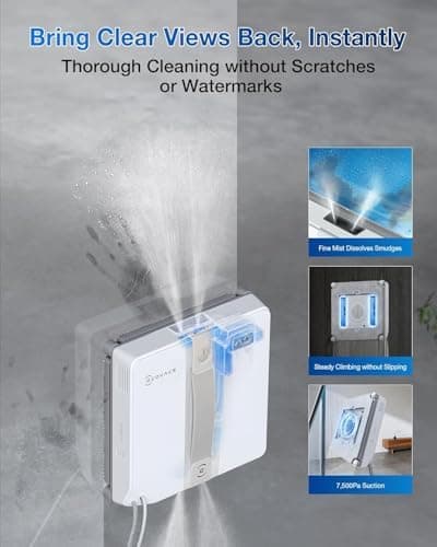 EcoVacs Winbot Mini Fensterputzroboter, intelligente Pfadplanung, 4 Reinigungsmodi, grau   
EcoVacs Winbot Mini Fensterp