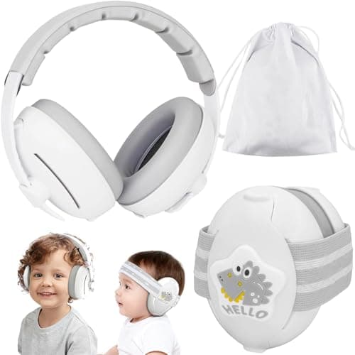 Sunshine Smile Baby Gehörschutz 0-4 Jahre + Gehörschutz für Kinder + Unisex Graublottnasenmuster + Geräuschunterdrückung