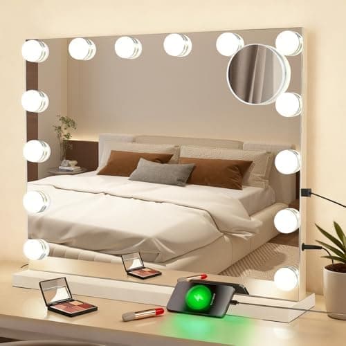 Hollywood-Spiegel mit Beleuchtung - Vanity Mirror 9 LED - 360° Drehung -Touch Dimmbar - Perfekter Schminkspiegel für den