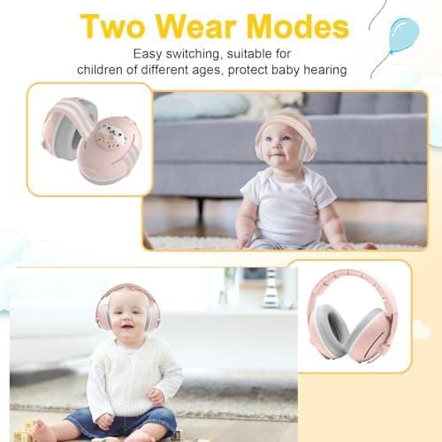 Robofun 2-in-1 Gehörschutz für Baby-Kopfhörer - Lärmschutz für neugeborene Ohren & Verstellbares Kopfband - Baby-Gehörsc