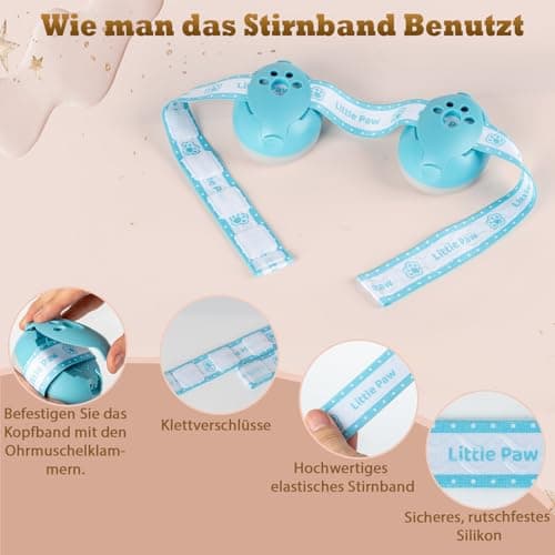 2-in-1 Gehörschutz für Babys & Kleinkinder - Lärmschutz-Kopfhörer mitANTI-SLIP-Kopfband & Verständnisverbesserter Sprach