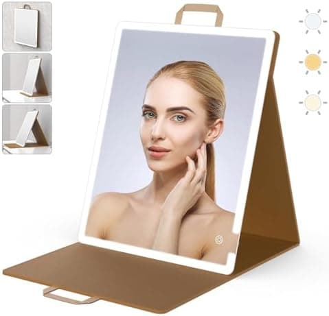 WEILY Kosmetikspiegel mit LED Beleuchtung für Reisen (Schwarz)  
WEILY 2000 mAh USB Aufladbarer Kosmetikspiegel mit Farb