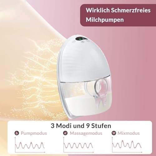 Hande Frei BPA-frei Elektrische Milchpumpe Mit 3 Modi Und 9 Stufen Für Tragbarkeit Mit Starke Saugkraft Und Leck-Design