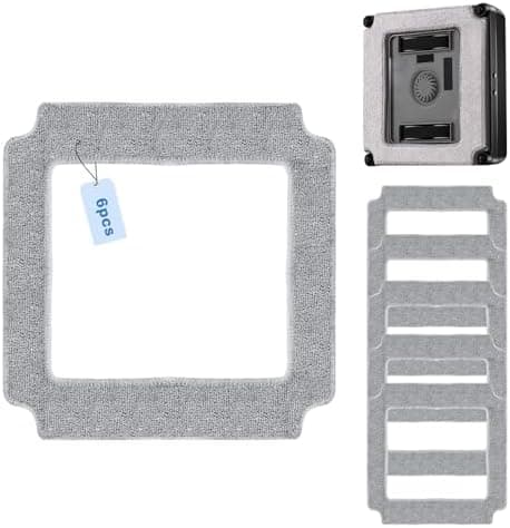 Robofun Fensterputzroboter Reinigungstuch W36D, 6 Stück, Wiederverwendbar, Quadratischer Mikrofaser Pad, Ideal für Fenst