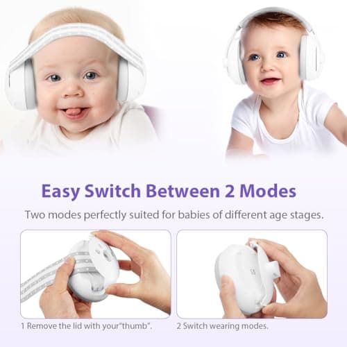 2 in 1 Gehörschutz Kopfhörer für Baby und Lärmschutz, Ohrenschützer für Neugeborene Noise Cancelling mit gepolstertem un