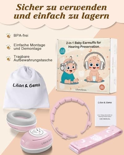 2-in-1 Baby Kopfhörer Lärmschutz für Baby-Gefallen bei Treffen und Flügen
| Baby Gehörschutz Kopfhörer 25dB Lärmschutz