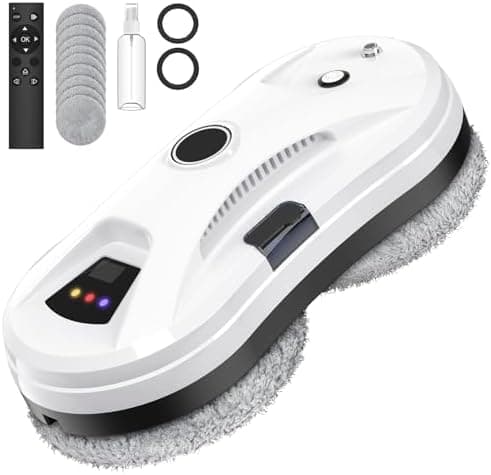 Fensterputzroboter mit Sprühfunktion Automatischer 5600Pa Elektrischer Fensterreiniger White 10x Lappen Fernbedienung In