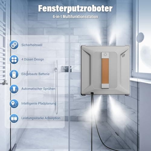 Fensterputzroboter Inteligenter Wegplanung für Profis ohne Tote Winkel
Fensterputzroboter mit 4-Düsen und Kantenerkennun