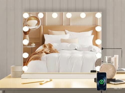 Hollywood-Spiegel mit Beleuchtung - Vanity Mirror 9 LED - 360° Drehung -Touch Dimmbar - Perfekter Schminkspiegel für den