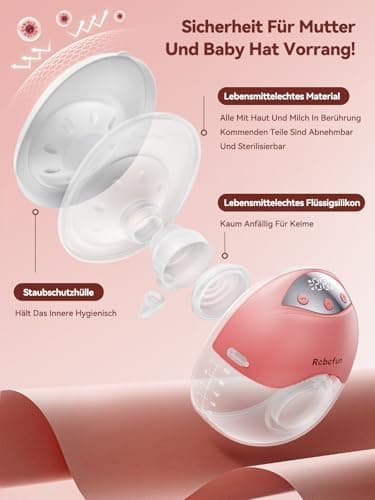 Robofun Elektrische Milchpumpe Handsfree Freihändigписывающий следующие характеристики: Elektrische Milchpumpe Leise mit
