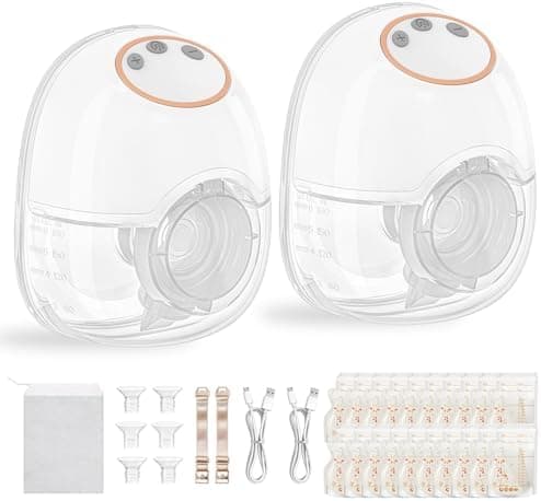 TOPCHANCES Elektrische Milchpumpe Freihändig, kompatibel mit 17/19/21/24mm Flanschen, 12 Saugstufen, 4 Modi, inklusive E