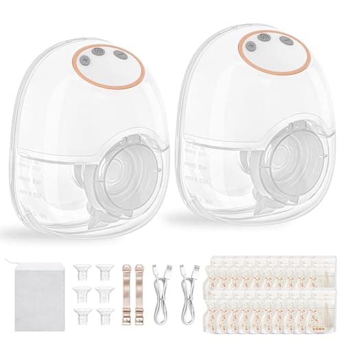 TOPCHANCES Elektrische Milchpumpe Freihändig, kompatibel mit 17/19/21/24mm Flanschen, 12 Saugstufen, 4 Modi, inklusive E