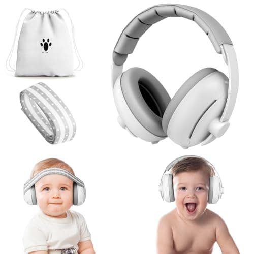2 in 1 Gehörschutz Kopfhörer für Baby und Lärmschutz, Ohrenschützer für Neugeborene Noise Cancelling mit gepolstertem un