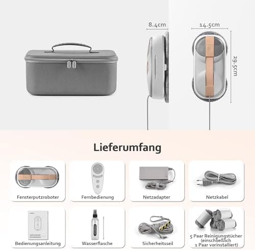 Lydsto WL09 Fensterputzroboter Automatische Doppel-Sprühfunktion 6000Pa Elektrischer Fensterreiniger 80ML Tank Koffer-Ve