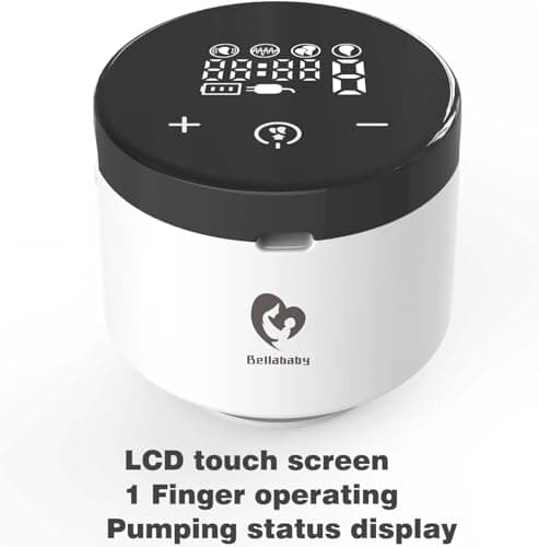 Bellababy Elektrische Milchpumpe Tragbar, Schmerzfrei und Geräuscharm, 4 Modi und 9 Saugstufen, Touchscreen-LCD-Display,