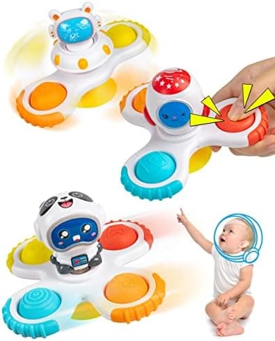 Vanmor Saugnapf Spinner Spielzeug für Baby -sensorische Spielzeug für Kleinkinder 1-3 Geburtstagsgeschenk -Saugspielzeug