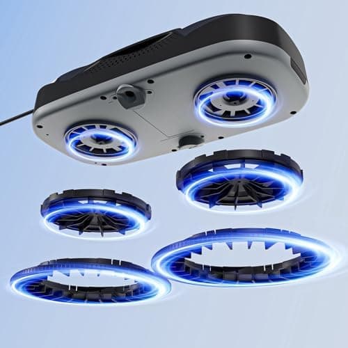 Tosima Fensterputzroboter - Macht sauber mit bidirektionalem ultraschall-zerstäubendem Wasserstrahl & starkem Saugzug (S