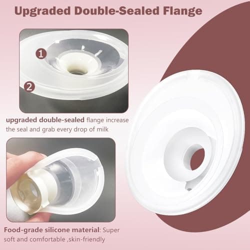 Momcozy M5 Vollständiges Set Milchsammelbecher 160 ml doppelt versiegelter Flansch ErsatzUTTON 24 mmKomplettes Set