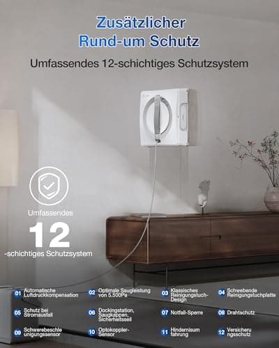 EcoVacs WinBot W2 Pro Fensterputzroboter Weiß +6-in-1 Multifunktionsstation +Aufladen im Betrieb +3-Düsen-Sprüheskopf +W