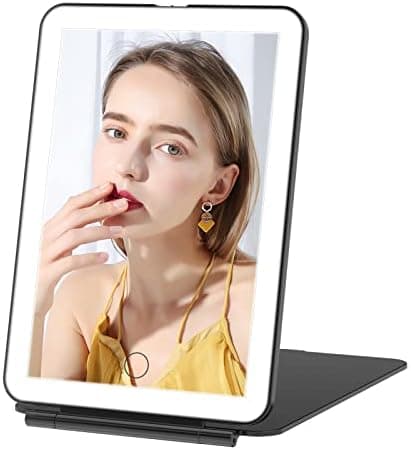 FUNTOUCH Kosmetikspiegel mit Beleuchtung (Wiederaufladbarer, 3 Farblichter, Dimmbarer Touchscreen)