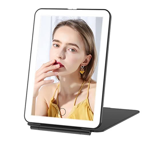 FUNTOUCH Kosmetikspiegel mit Beleuchtung (Wiederaufladbarer, 3 Farblichter, Dimmbarer Touchscreen)