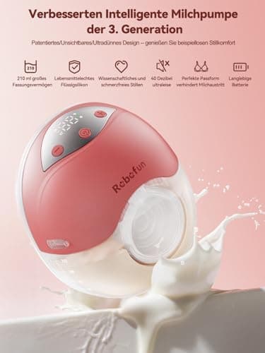 Robofun Elektrische Milchpumpe Handsfree Freihändigписывающий следующие характеристики: Elektrische Milchpumpe Leise mit