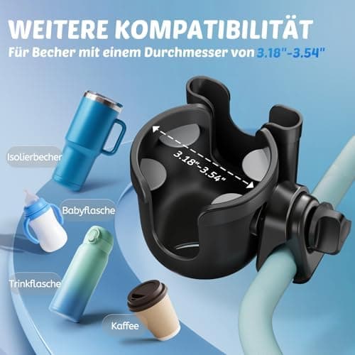 Getränkehalter für Kinderwagen Guiseapue Universal, Kaffeeschalenhalter für Rollator und Rollstuhl, Geschenk für Neu Mam