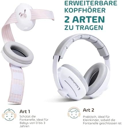 2-in-1 Baby Gehörschutz - Hochwertige Lärmschutz Kopfhörer für Kinder - Überlegener Komfort bei Schlafen, Reisen & Event