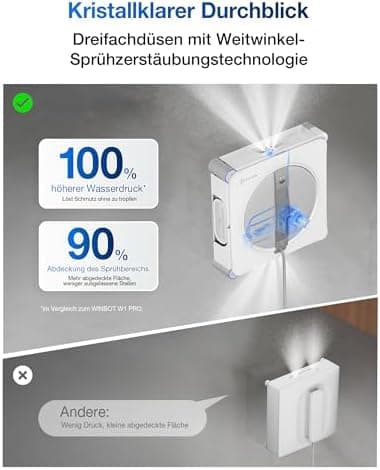 ECOVACS WINBOT W2S Omni Fensterputzroboter für Intelligente Reinigung mit TruEdge™, automatisches Aufladen, DREI Wasserd