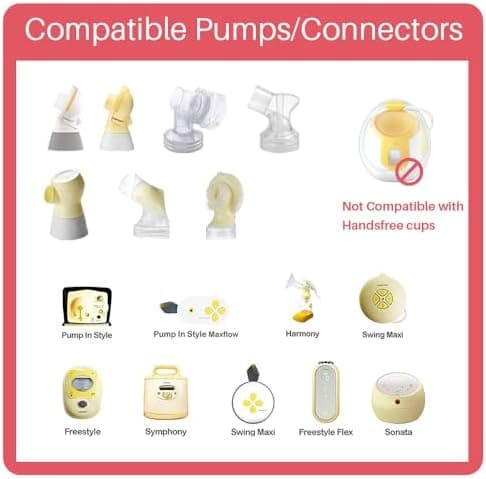 19 mm ovale Flanschschilde kompatibel mit Medela Pumpen - Ersatzteile für Style, Symphony und Swing Maxi