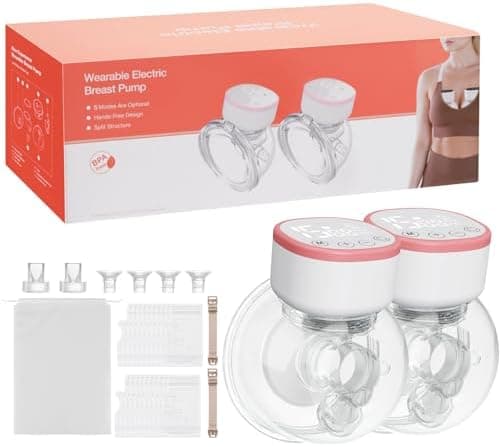 Elektrische Milchpumpe freihändig BPA-frei - Lebensmittelqualitätssilikon, 5 Modi, 15 Stufen, geräuscharm - 1 Stück, Ros