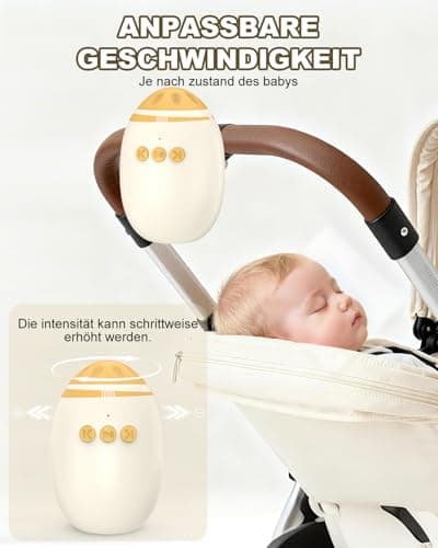 Kinderwagenschaukler White Noise Machine mit Baby Rocker - 11 Beruhigende Klänge, Wiederaufladbar & Bluetooth Funktion