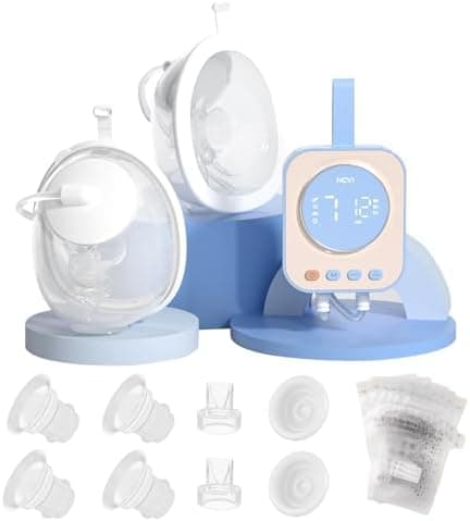 NCVI Elektrische Milchpumpe Freihändig – Leise Doppelmilchpumpe mit Leak-Proof und 9 Stufen Regulierbarkeit für Mama, Bl