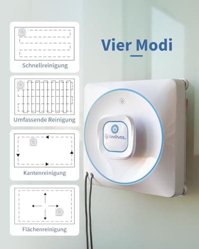 Fensterreiniger Robobot 8000Pa Saugkraft 15-fach Anti-Absturz System 4 Reinigungsmodi Auto-SprühtechnikIdeal für Fenster