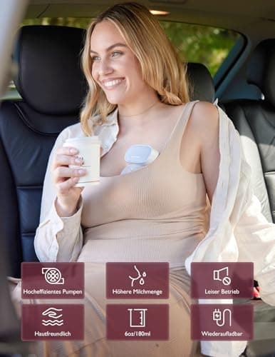 Momcozy S9 Pro Elektrische Milchpumpe für Mütter - Leistungsstarke Tragbarkeit, Längste Akkulaufzeit & LED-Anzeige (24mm