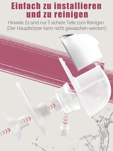Lulia Elektrische Milchpumpe Handsfree 4 Modi 350mmHg Starke Absaugung (2Packs)