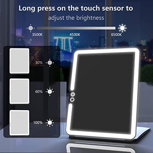 WEILY Kosmetikspiegel mit LED Beleuchtung für Reisen (Schwarz)  
WEILY 2000 mAh USB Aufladbarer Kosmetikspiegel mit Farb