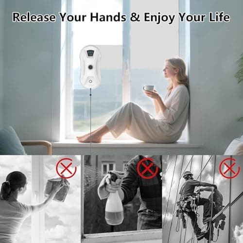 Fensterputzroboter 5600Pa, Automatischer Wasserstrahl für Innen- und Außenfenster, Intelligente Kantenerkennung
