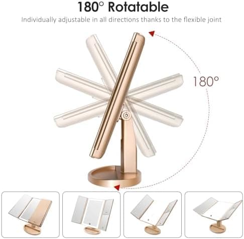 WEILY Kosmetikspiegel mit LED-Beleuchtung für Perfekte Make-up-Verzierungen
| WEILY Schminkspiegel mit 3-Fach-Vergrößer