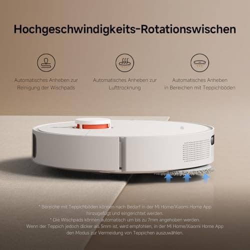 Xiaomi Robot Vacuum X20+ für Haushalte mit großen Flächen - Starkes Saugen bis 280m², LDS-Navigation, 4L Wasserreservoir