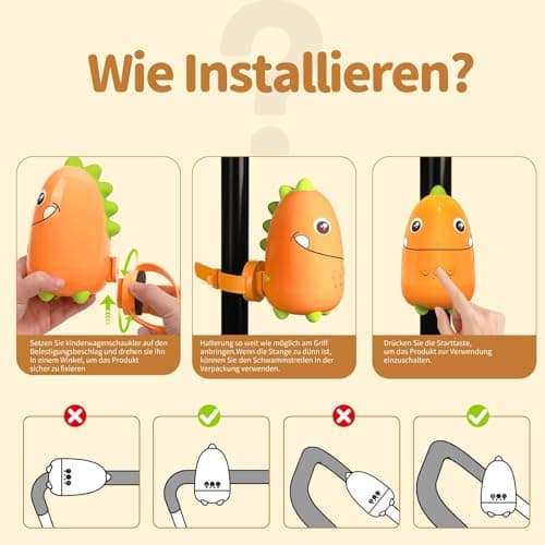 Kinderwagenschaukler - ultraleise Wippe mit abnehmbarer Bauweise - Orange Grüne Version