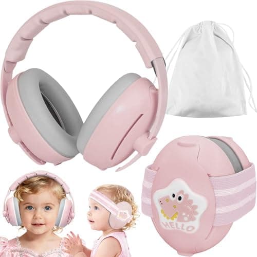 Sunshine Smile Baby Gehörschutz 0-4 Jahre + Gehörschutz für Kinder + Unisex Graublottnasenmuster + Geräuschunterdrückung