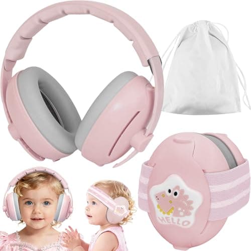 Sunshine Smile Baby Gehörschutz 0-4 Jahre + Gehörschutz für Kinder + Unisex Graublottnasenmuster + Geräuschunterdrückung