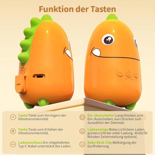 Kinderwagenschaukler - ultraleise Wippe mit abnehmbarer Bauweise - Orange Grüne Version