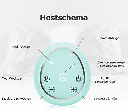 Elektrische Milchpumpe für Unterwegs und Zuhause mit 3 Modi und 9 Stufen Regulierbarkeit inklusiveSilikon-Snacker, grün