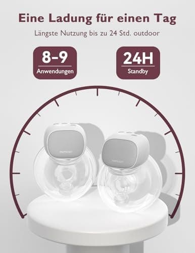 Momcozy S9 Pro Elektrische Milchpumpe für Mütter - Leistungsstarke Tragbarkeit, Längste Akkulaufzeit & LED-Anzeige (24mm